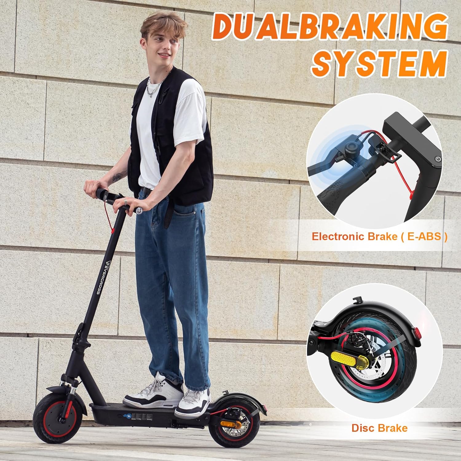 EVERCROSS Electric Scooter - 500W Electric Scooter for Adults with APP Control - Up to 19 MPH & 22 Miles E-Scooter - 10'' Lightweight Folding Electric Scooter - UL2272 Certified