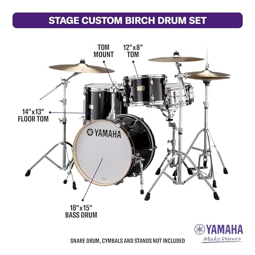 Yamaha 5pc Shell Pack with a 20" Kick 14” Snare Drum in Honey Amber for Students and Working Drummers, (SBP0F50HA)