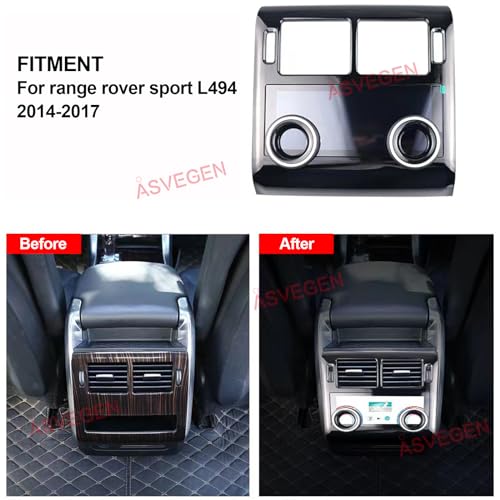 8 Inch LCD Touch Screen Rear AC Panel Climate Control for Land Rover Range Rover Sport L494 2014-2017, Black Trim