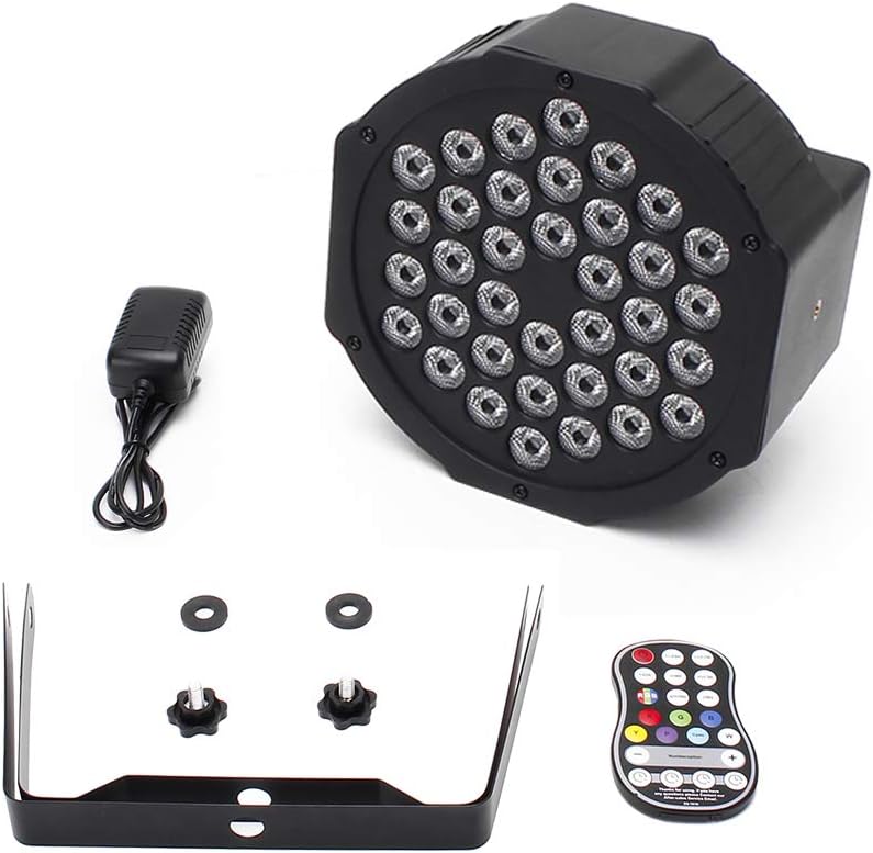 Rechargeable Par Can Lights U`King Wireless LED Uplights Battery Powered Uplighting with RGB 36W Stage Lighting Up Lights for Wedding DJ Disco Events Indoor Dance Party Church Live (4 Pack)