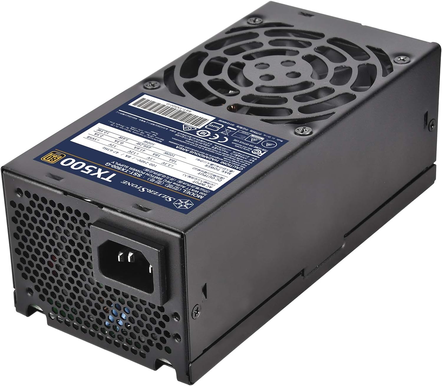 SilverStone Technology 500W Fixed Cable TFX Power Supply 80 Plus Gold TX500-G (SST-TX500-G)