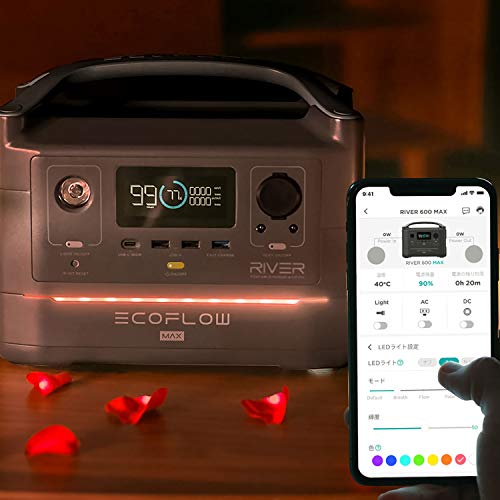 EF ECOFLOW Portable Power Station RIVER 2 Max 500, 499Wh LiFePO4 Battery/ 1 Hour Fast Charging, Up To 1000W Output Solar Generator (Solar Panel Optional) for Outdoor Camping/RVs/Home Use