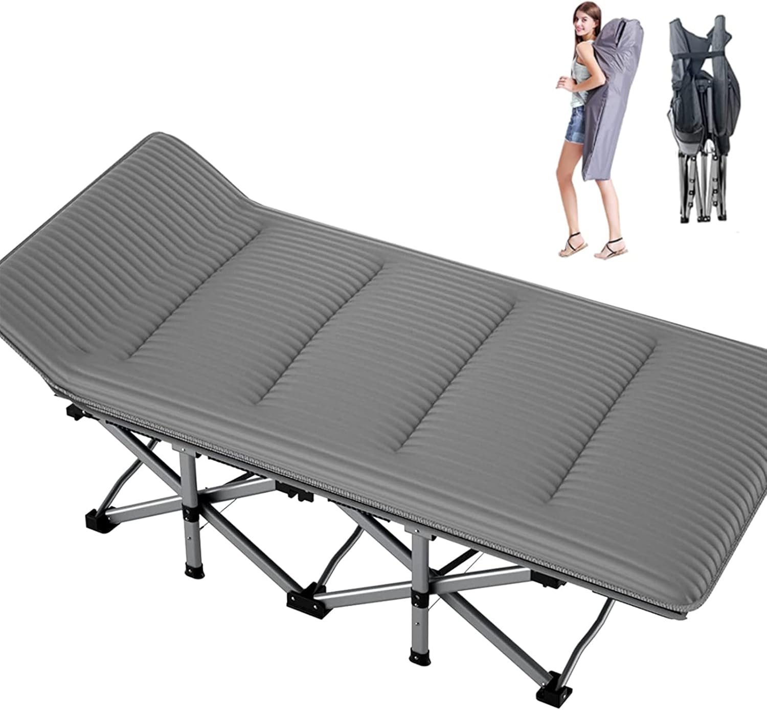 Folding Camping Cots for Adults Heavy Duty cot with Carry Bag, Portable Sleeping Bed for Camp Office Use Outdoor Cot Bed for Traveling