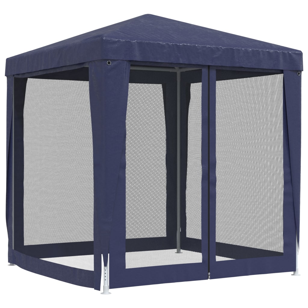 Gecheer Party Tent with 4 Mesh Sidewalls Blue 6.6'x6.6' HDPE