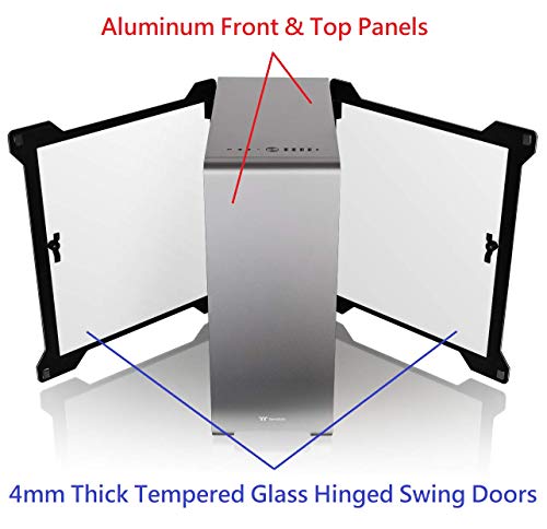 Thermaltake A500 Aluminum Tempered Glass ATX Mid Tower Gaming Computer Case with 3 Fans Pre-Installed CA-1L3-00M9WN-00