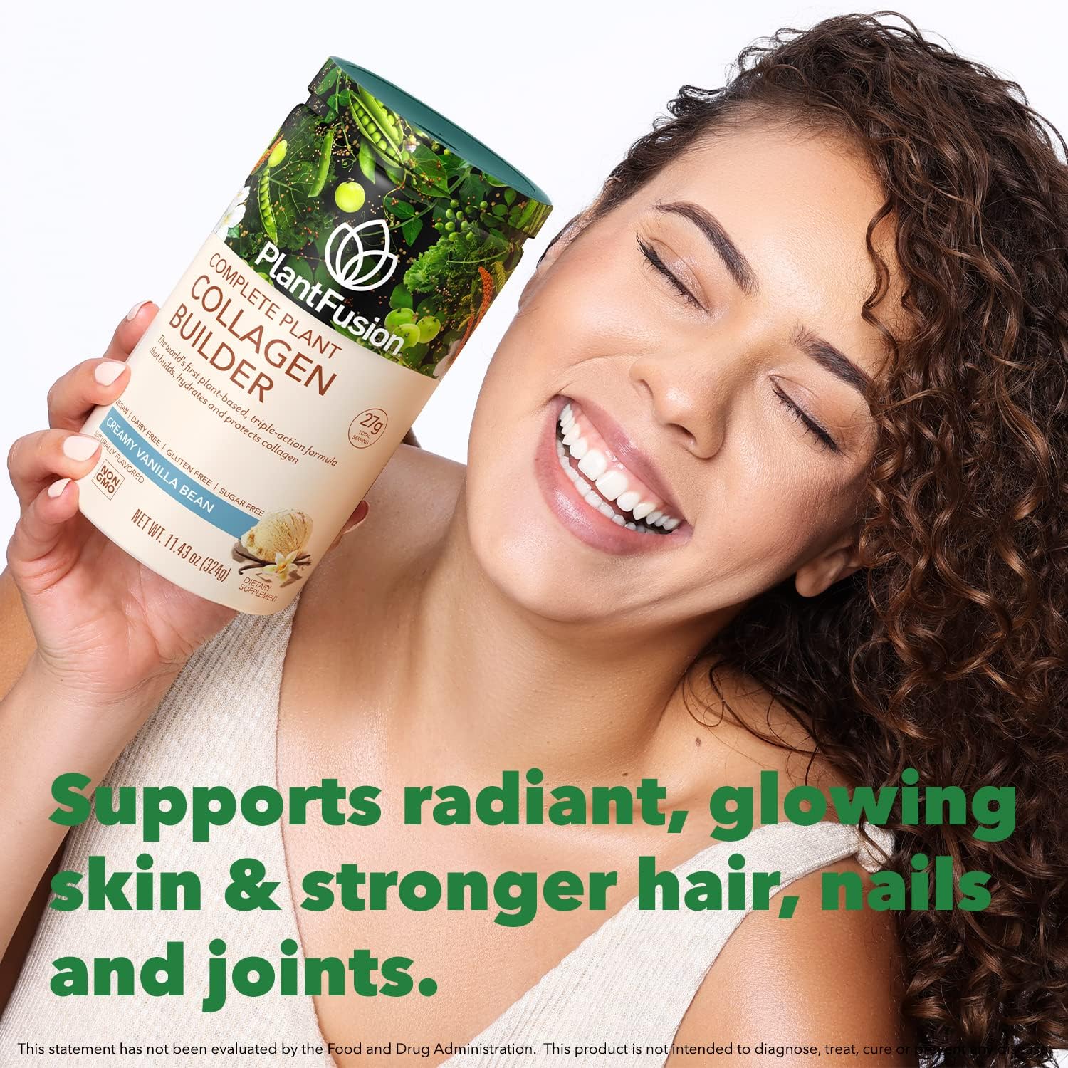 PlantFusion Vegan Collagen Powder, Plant Based Collagen Powder + Vegan Protein for Muscle & Joints, Hair, Skin & Nails, 20 Servings, Vanilla 1.19 lb Pack of 2