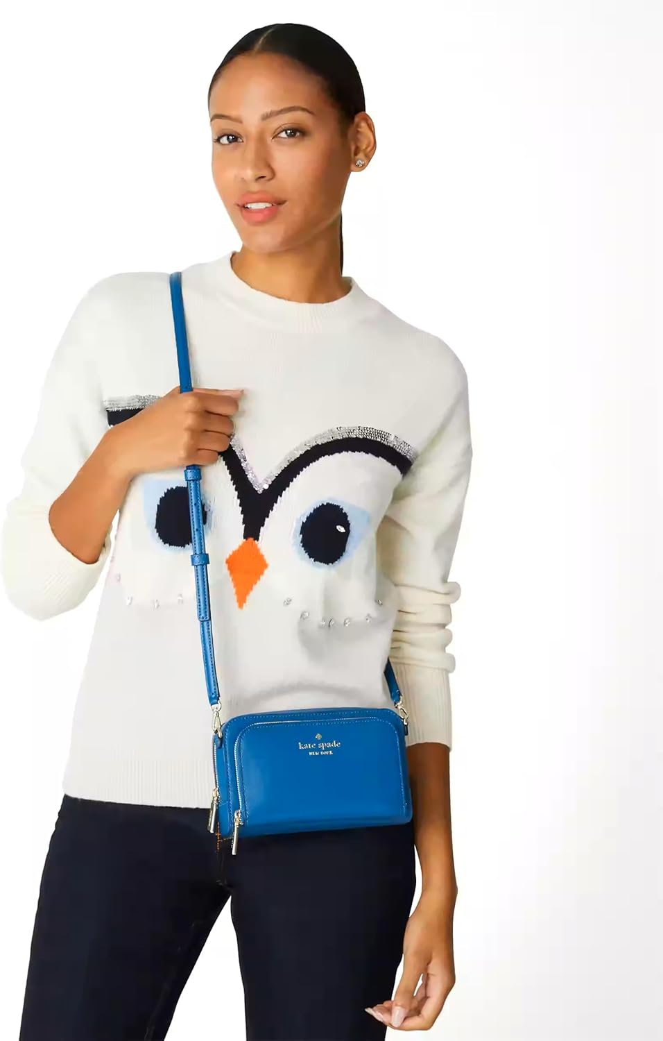 Kate Spade Staci Dual Zip Around Crossbody (Sapphire)