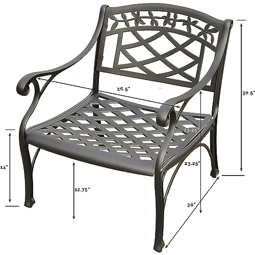 Crosley Furniture Sedona 2-Piece Solid-Cast Aluminum Outdoor Conversation Set with 2 Club Chairs - Black