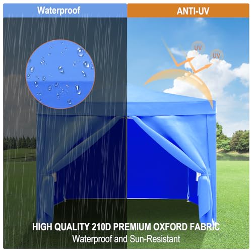 10x20 White Pop Up Canopy Tent Heavy Duty with 6 sidewalls Commercial Outdoor Party Tent Event Wedding Tents Instant Canopy Gazebo with Carry Bag UPF 50+ Waterproof Adjustable Height