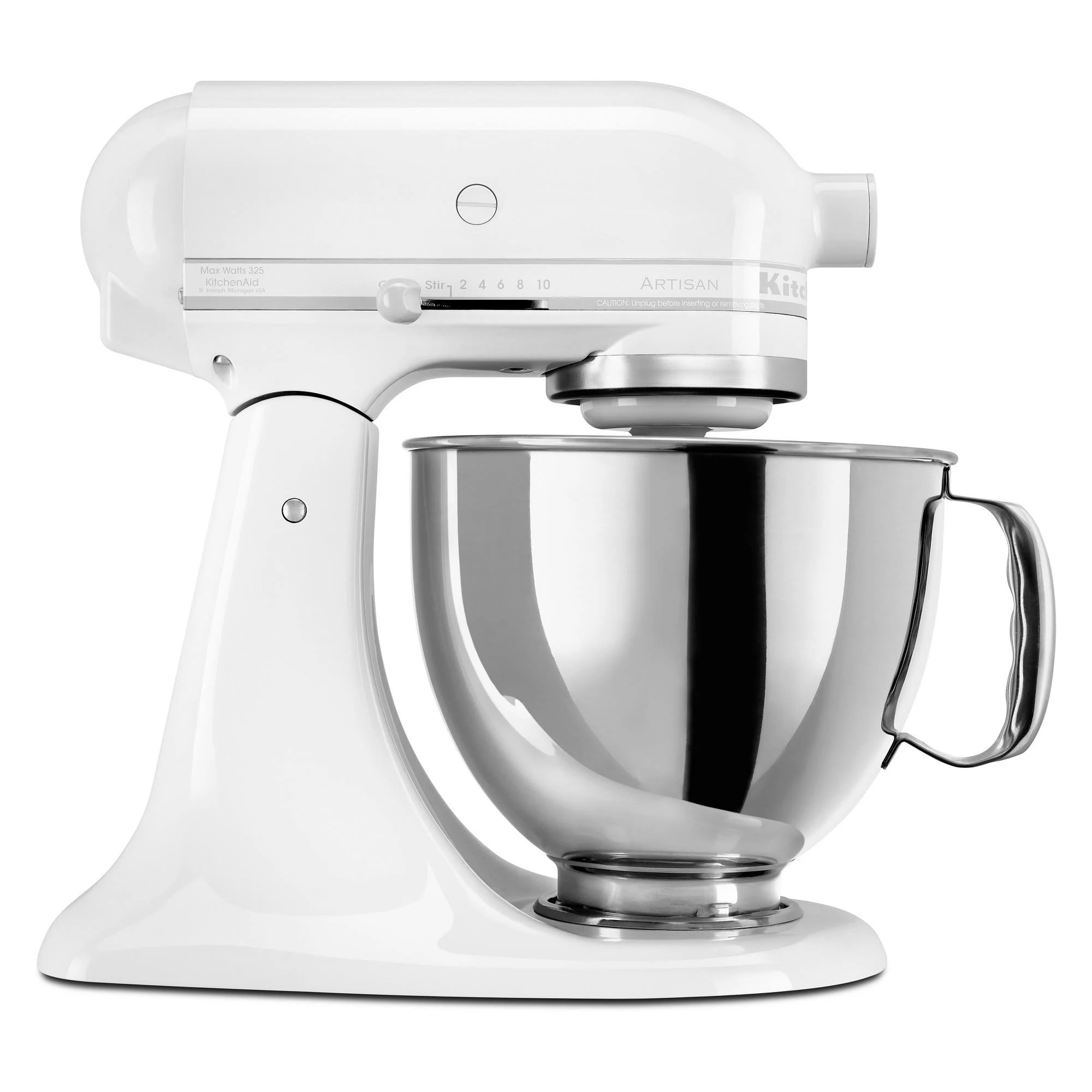 KitchenAid Refurbished Artisan Series 5 Quart Tilt-Head Stand Mixer RRK150WW - White-on-white
