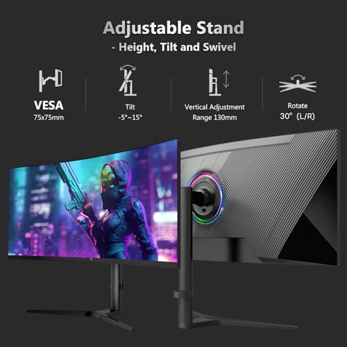 Z-Edge UG34 34" Ultrawide 2K Curved Gaming Monitor with 165Hz Refresh Rate, 21:9 Aspect Ratio, 1ms MPRT, 3440x1440 Resolution, 1500R Curvature, VA Panel, 178 Viewing Angles, AMD Freesync