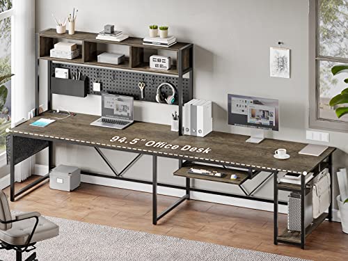 SEDETA L Shaped Gaming Desk, Reversible Computer Desk with Power Outlet and Pegboard, Gaming Desk with Led Lights, Keyboard Tray and Storage Bag for Home Office, Black