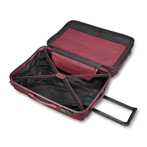 Samsonite SWERV DLX Spinner 3 Piece Carry-On, Medium, and Large Suitcase Hard-Shell Luggage Set with Side Carry and Telescopic Handle, Aubergine