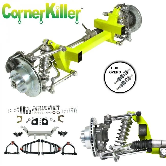 Helix Suspension Brakes & Steering  CornerKiller IFS Coilover Shocks Custom 5 x 4.5 Manual Left Hand Drive Rack for 1928-1929 Ford Model A