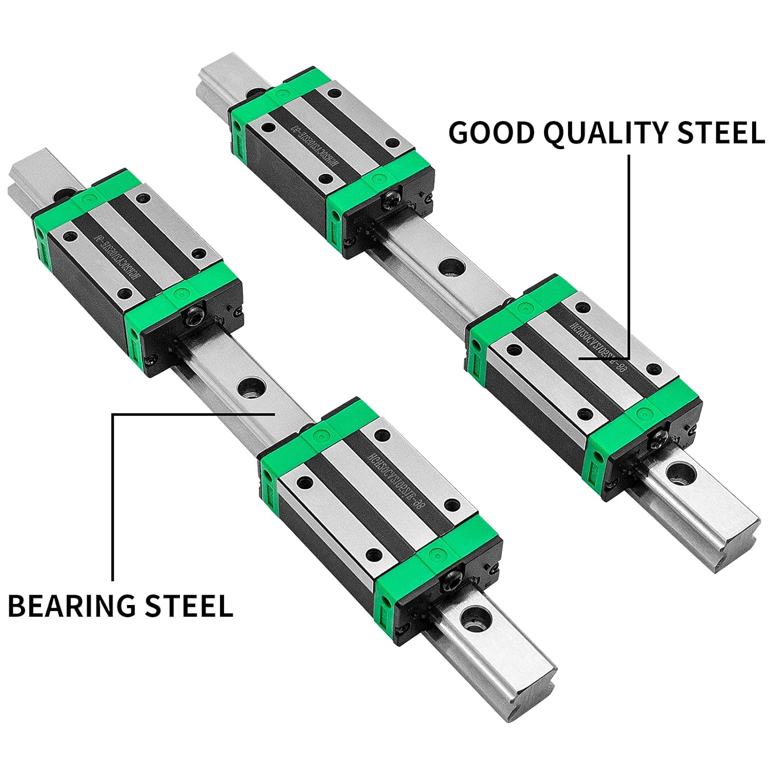 Linear Rail 15-300mm 2X Linear Guideway Rail 4X Square Type Carriage Bearing Block Linear Rail Support for 15mm Slotted Bearings