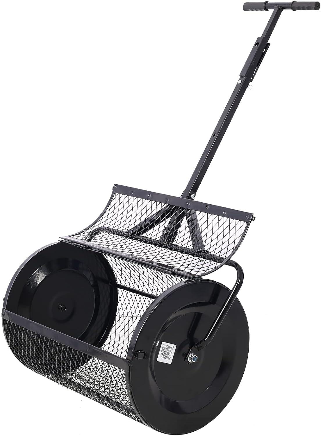 Peat Moss Spreader 36inch,Compost Spreader Metal Mesh,2 in 1 ATV and T Shaped Handle for Planting Seeding,Lawn and Garden Care Manure Spreaders Roller
