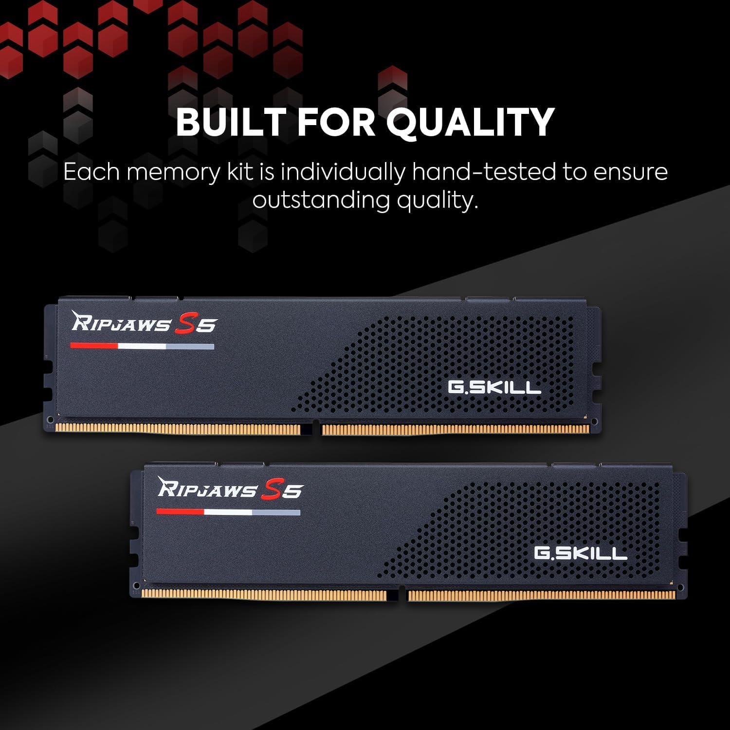 G.SKILL Ripjaws S5 Series (Intel XMP 3.0) DDR5 RAM 64GB (2x32GB) 6000MT/s CL36-36-36-96 1.35V Desktop Computer Memory UDIMM - Matte Black (F5-6000J3636F32GX2-RS5K)