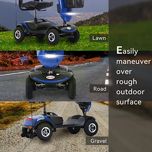 Outdoor Travel Folding Mobility Scooter for Seniors w/Windshield, Electric Medical Scooter for Adults with USB Charging Port, Powered Mobility Scooter MAX Load 300LBS