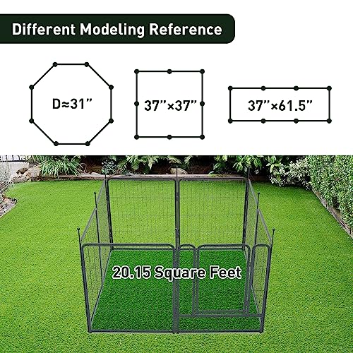mestyl Dog Playpen, 32" Height 16 Panels Outdoor Pet Play Pen, Big Dog Exercise Play Pen for Large/Medium/Small Dogs, Foldable Puppy Pen for Indoor, Camping, RV, Anti-Rust Paint Finish, Quick Install