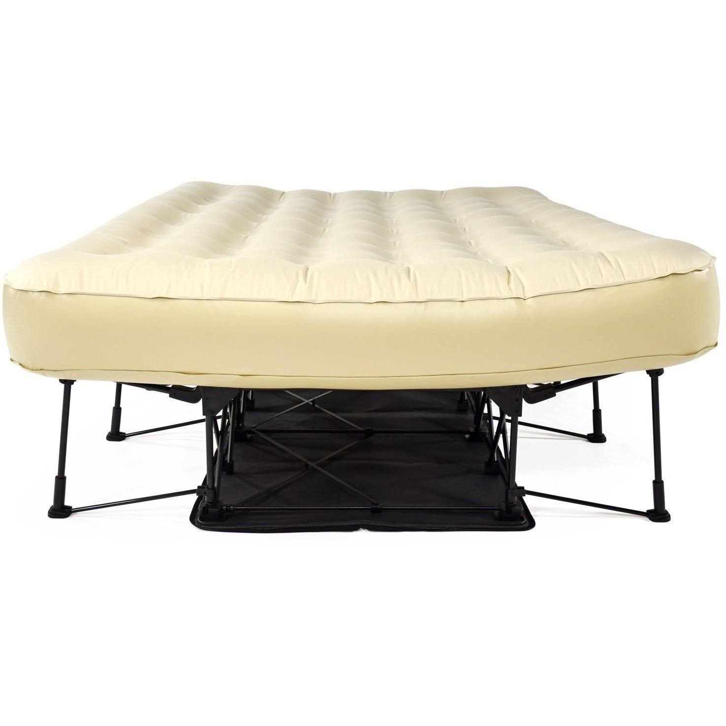 Ivation EZ-Bed (Queen) Air Mattress with Frame u0026 Rolling Case, Self Inflatable, Blow Up Bed Auto Shut-Off, Comfortable