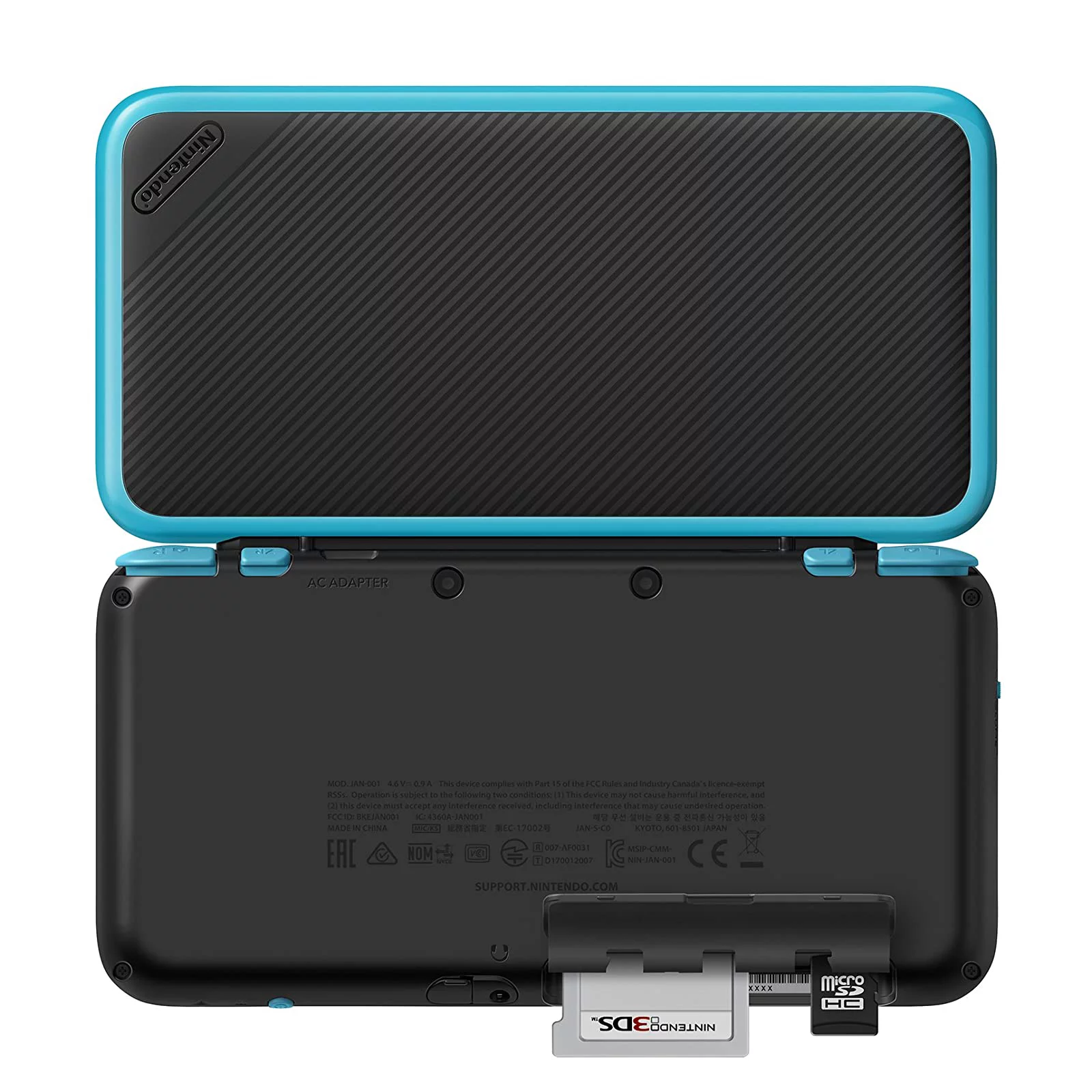 Restored Nintendo New Model 2DS XL Black Turquoise (Refurbished)
