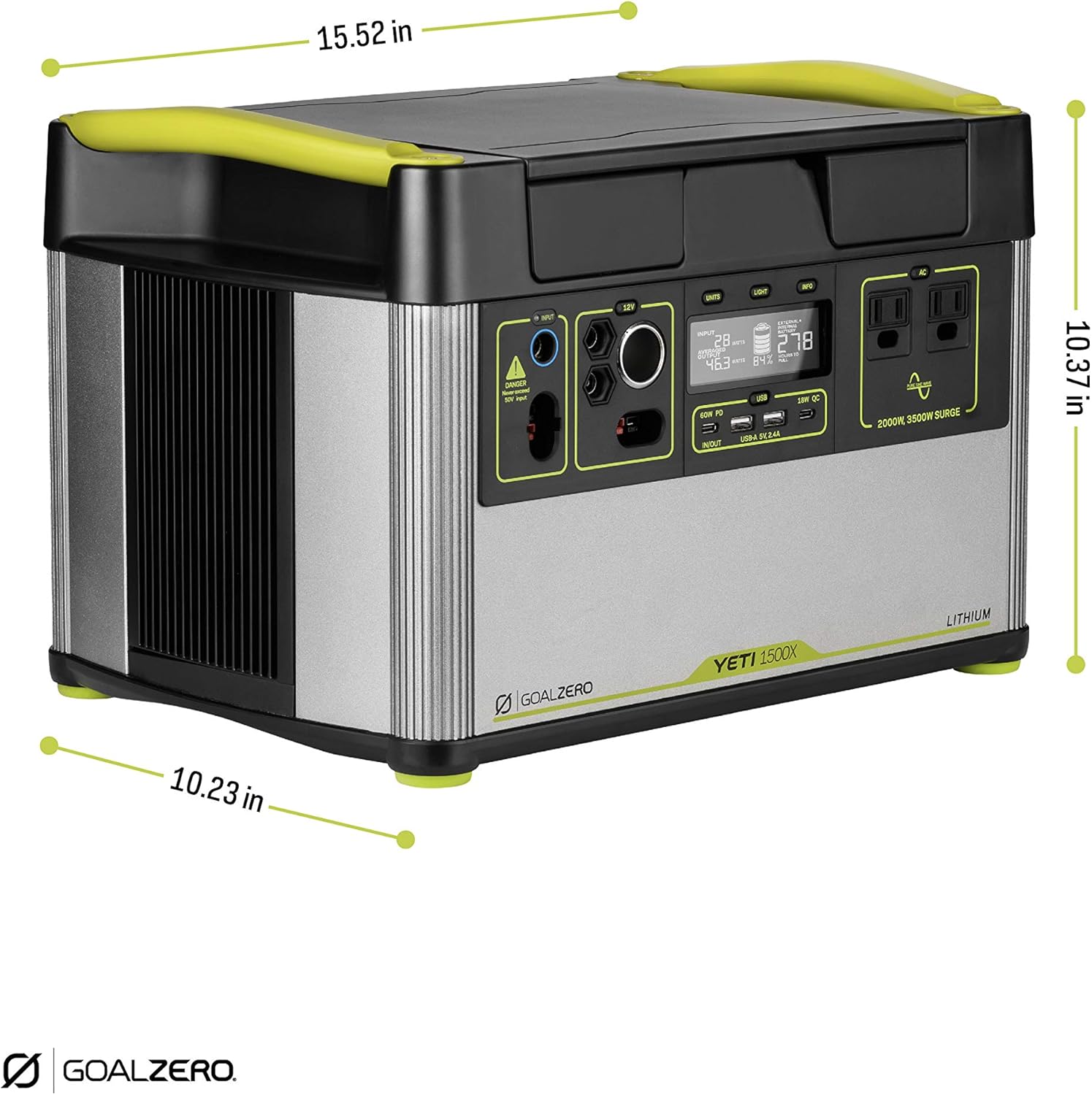 Goal Zero Yeti 1000 Core Portable Power Station, 1,000 W, Solar-Powered Generator (Solar Panel Not Included), USB-A/USB-C Ports and AC Outlets, Power for Camping and Tailgating, Emergency Power