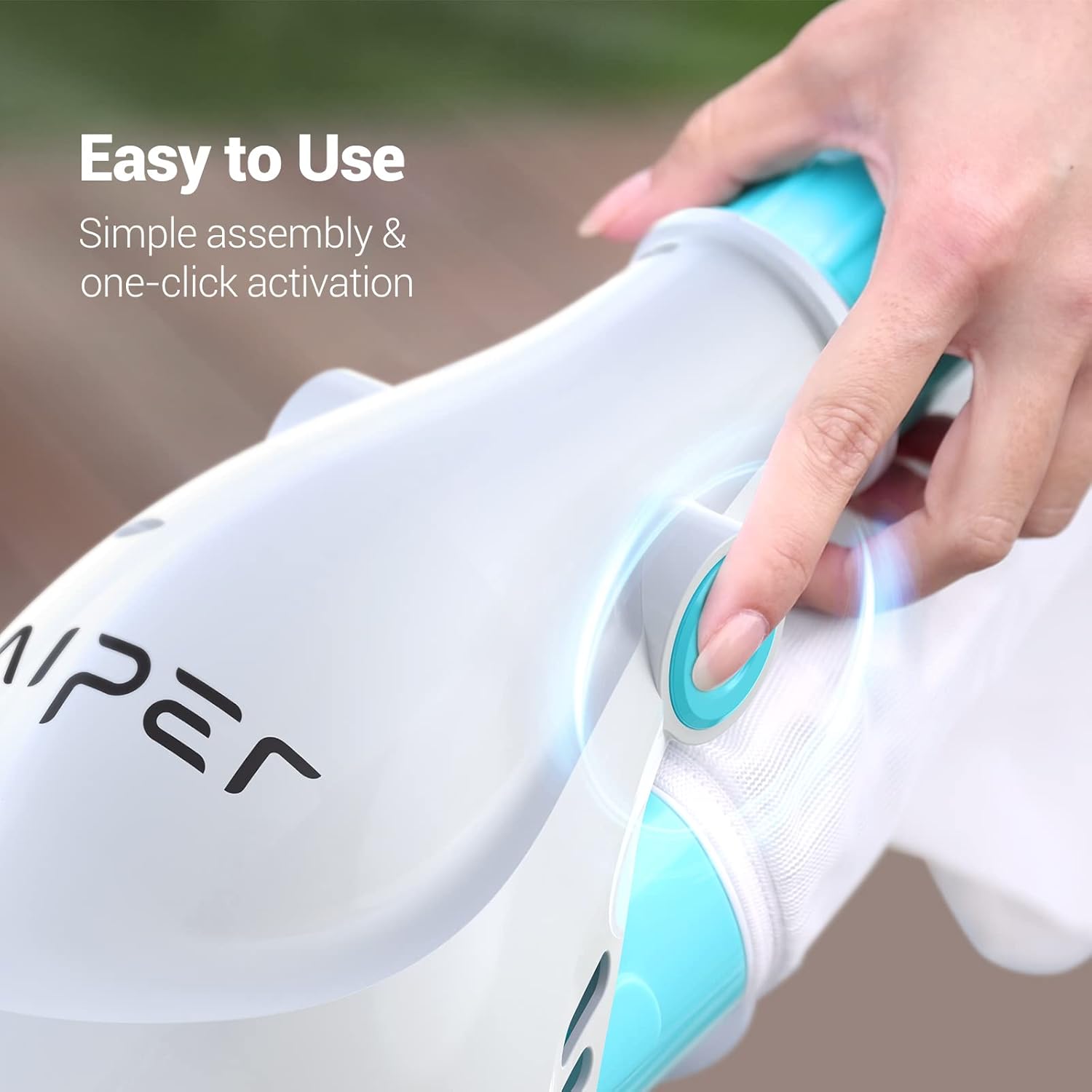 AIPER Pool Vacuum Cordless - Handheld Rechargeable Cleaner | 60 Min Run Time, Spa Vacuum for Hot Tub, Strong Suction for Above Ground & Inground Pools - Pilot H1