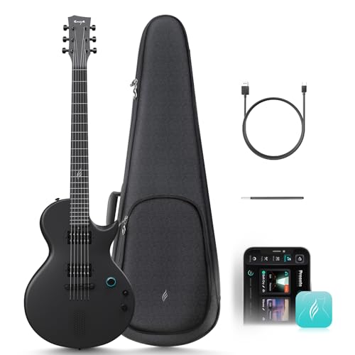 Enya Electric Guitar Inspire 39" Smart Electric Carbon Fiber Guitarra with 15W Wireless Speaker, 20 Distinct Tones, Onboard Presets, Charging Cable, Adjusting Wrench, and Gig Bag