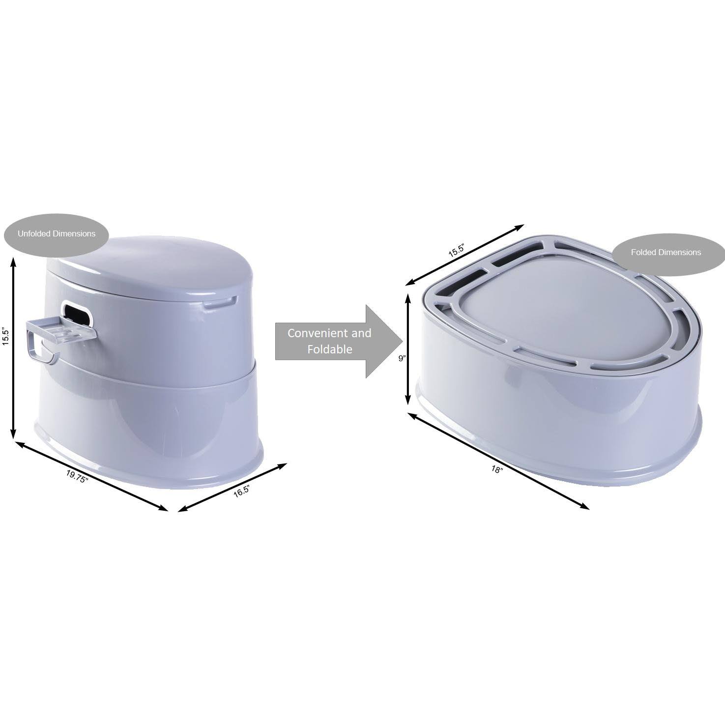 PLAYBERG Folding Portable Travel Toilet for Camping and Hiking