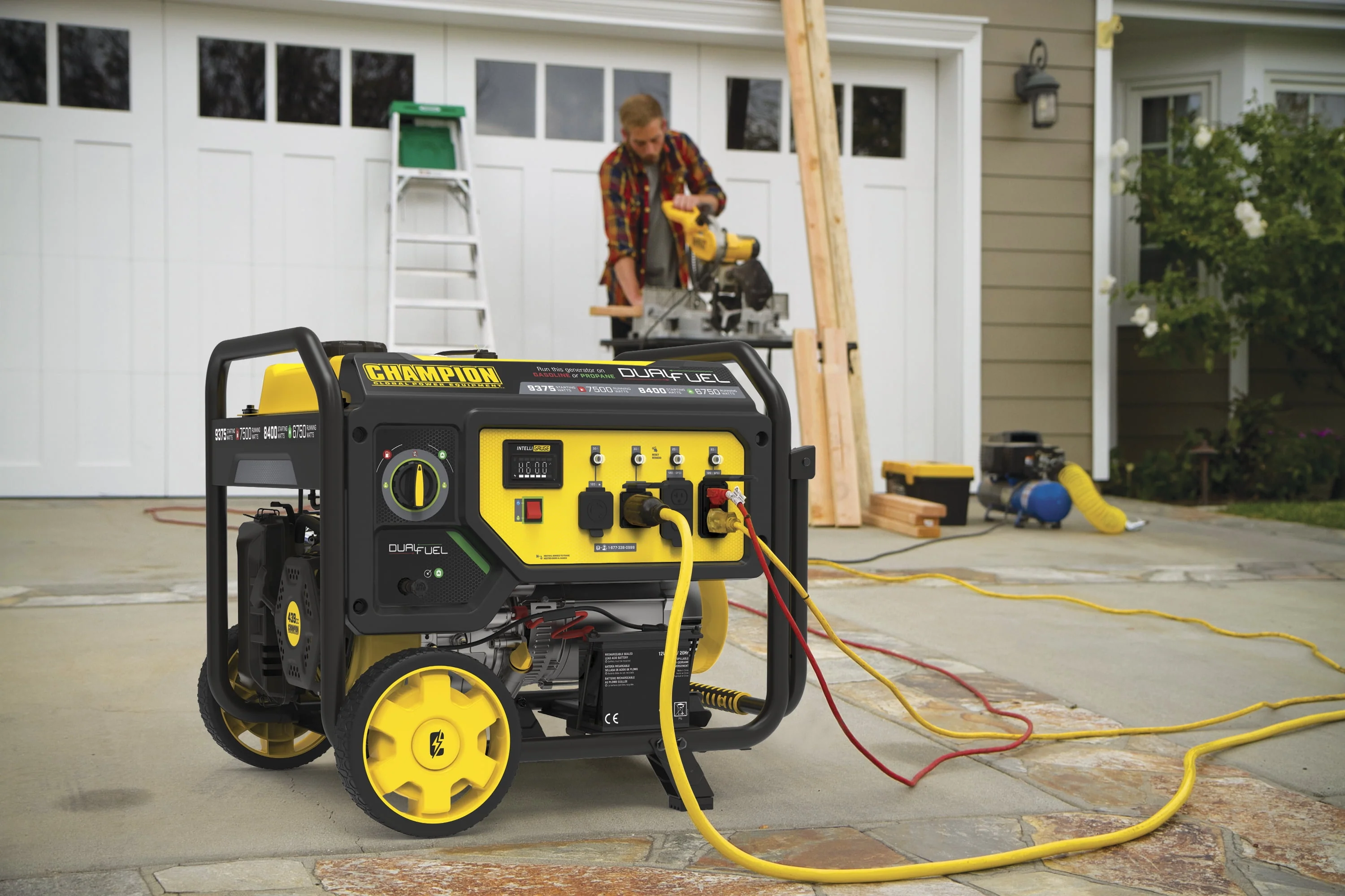 Champion Power Equipment 9375/7500 Watts Dual Fuel Portable Generator with Electric Start