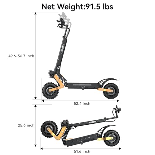 Electric Scooter, 31/53Mph Top Speed, 1000W/5600W Motor, 40/59Mi Long Range, NFC Dashboard, Dual Suspension & Brake System Electric Scooter for Adults