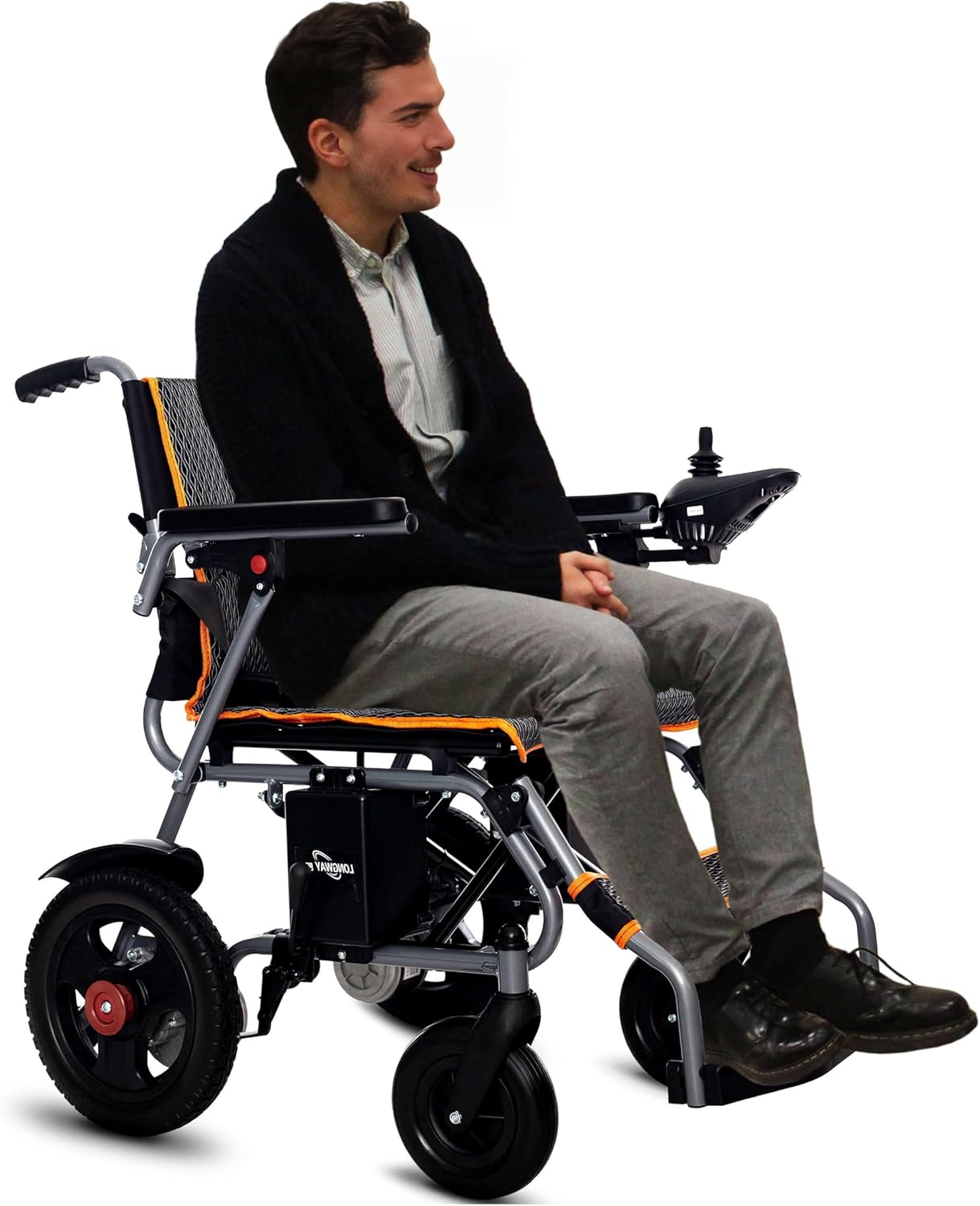 Lightweight Foldable Electric Wheelchairs for Adults, Portable Motorized Wheelchair for Senior, Up to 9 Miles Range, Easy to Use, Ships from USA, Black 66 pounds