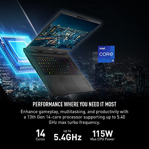 MSI Stealth 17 Studio Laptop: Intel Core i9-13900H, GeForce RTX 4070, 17.3" QHD 240Hz 3ms, 16GB DDR5, 1TB NVMe SSD, Thunderbolt 4, Cooler Boost Trinity+, Win 11 Home: Core Black A13VG-019US