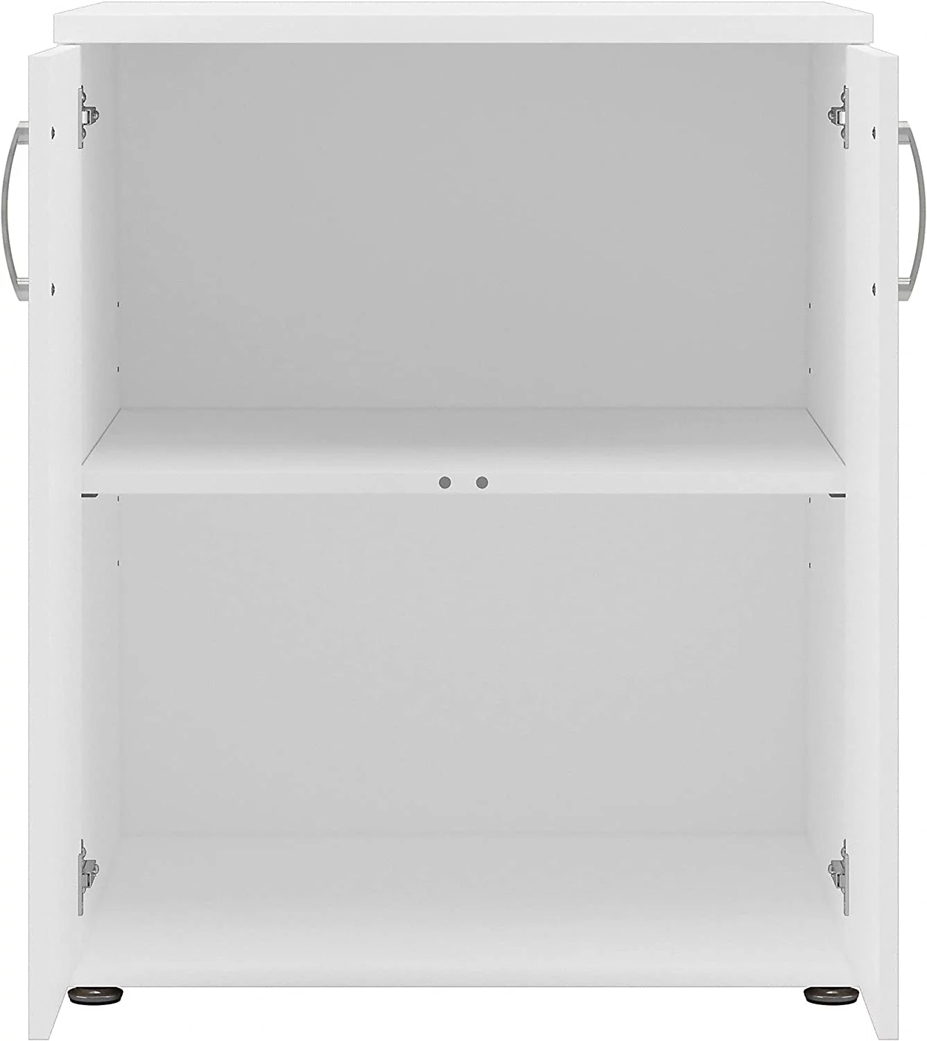 Laundry Room Storage Cabinet with Doors and Shelves, White