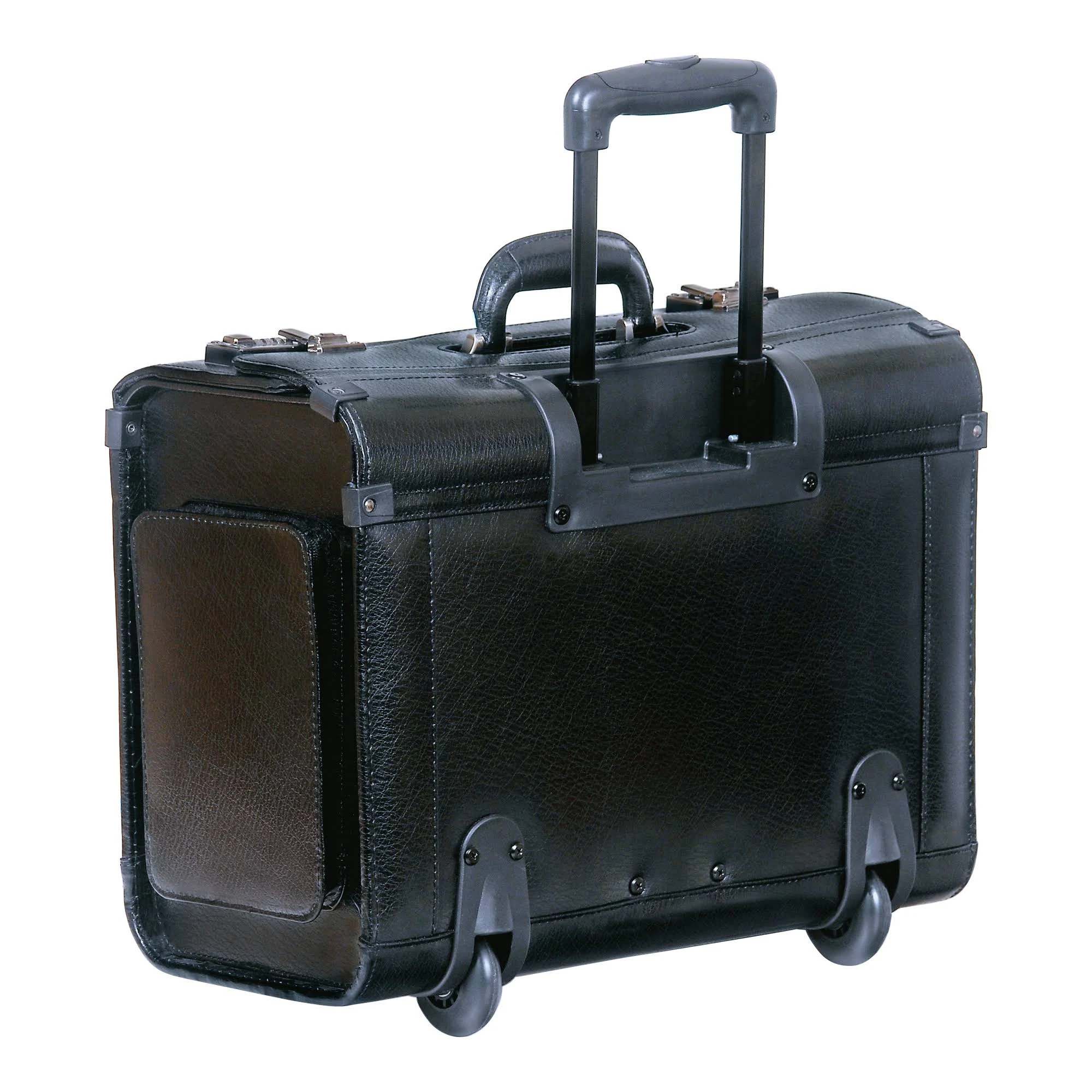 Mancini Leather Goods Wheeled Laptop Catalog Case Black