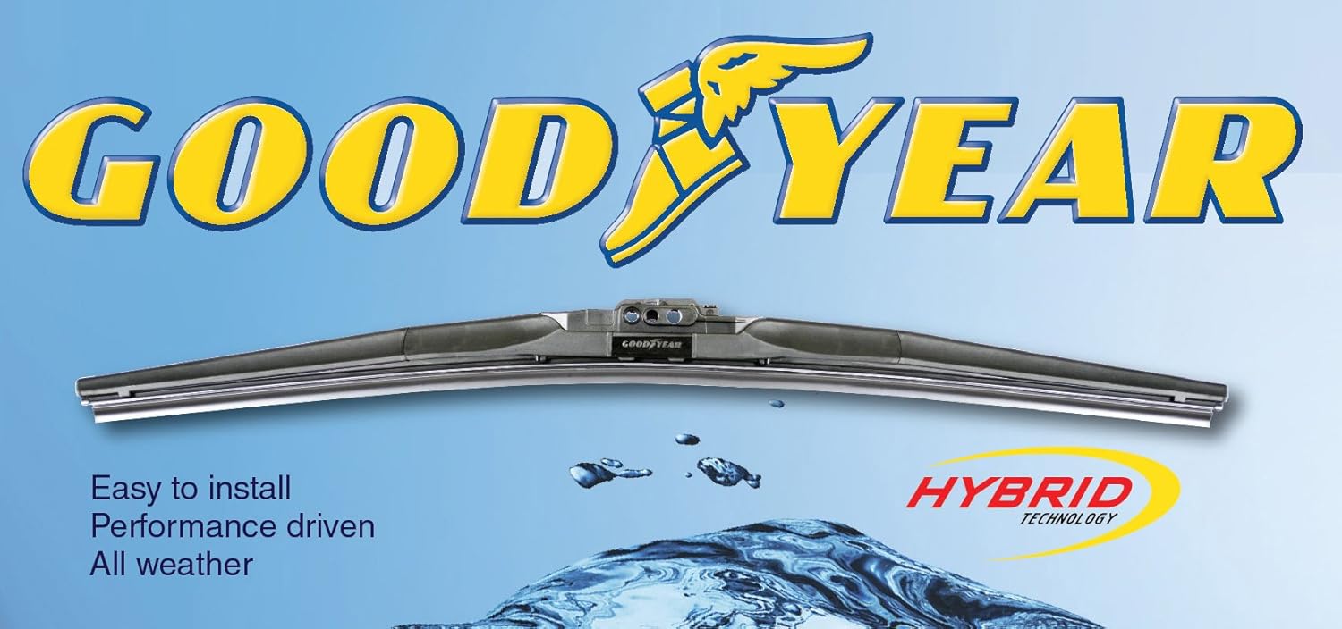 Windshield Wiper Blade Set/Kit/Bundle for 2008-2019 Toyota Highlander - Driver, Passenger Blade & Rear Blade & Reminder Sticker (Hybrid with Goodyear Rear) Pack of 2