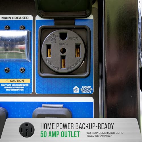 DuroMax XP13000HXT 13,000-Watt 500cc Tri Fuel Gas Propane Natural Gas Portable Generator with CO Alert, Black/Blue
