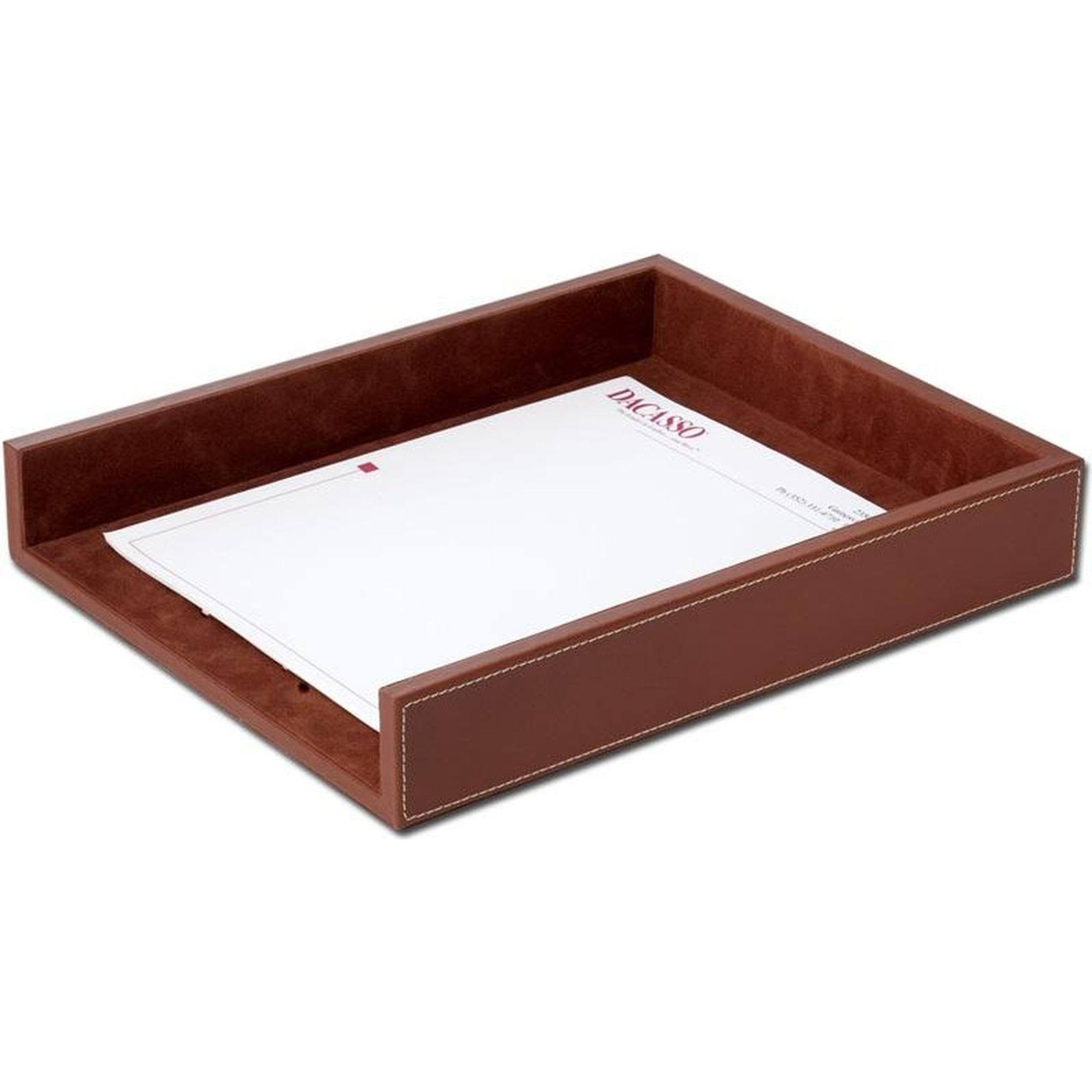 Dacasso Rustic Brown Leather Letter Tray