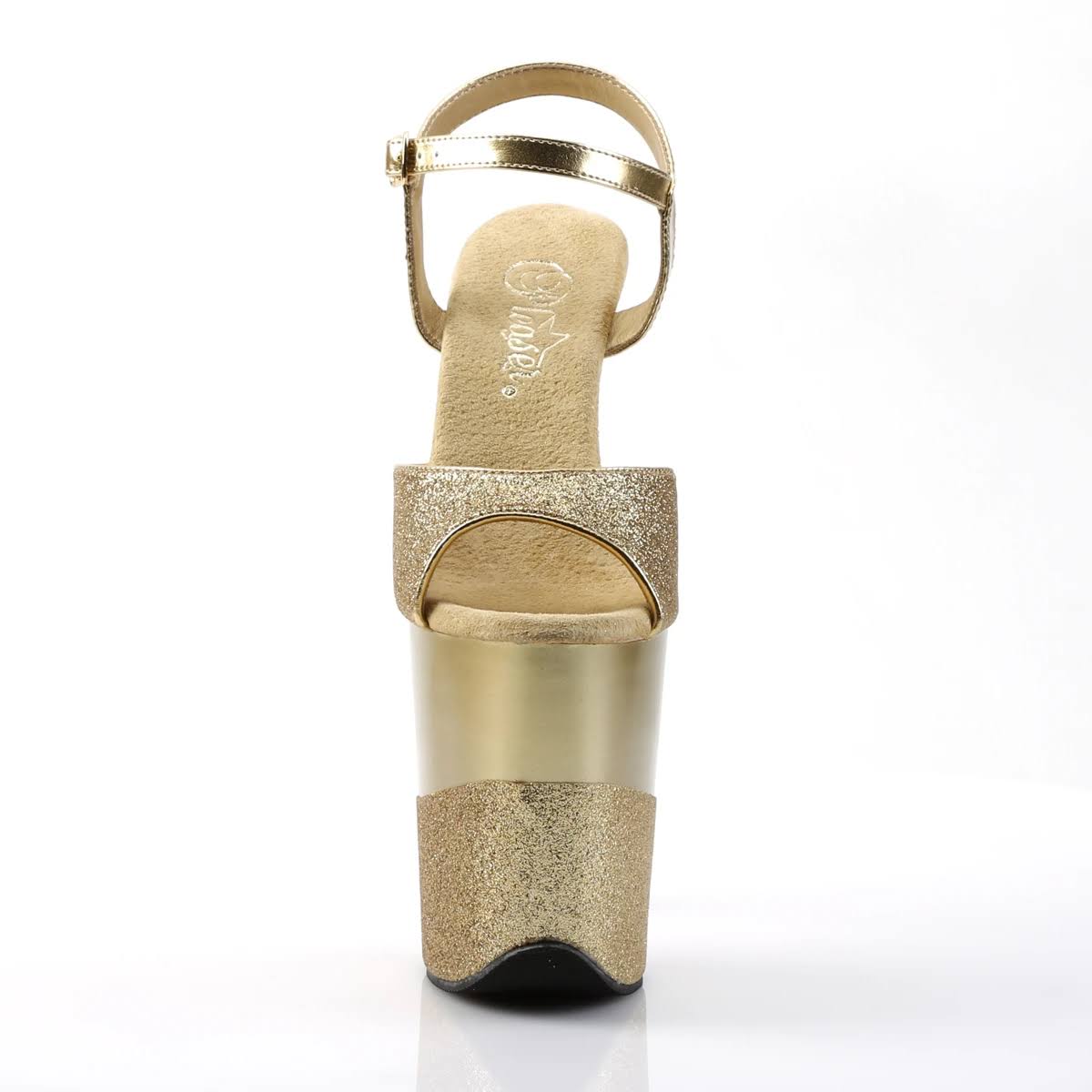 Pleaser FLAMINGO-809-2G, 8x22 Heel Ankle Strap Platform S - Gold 11