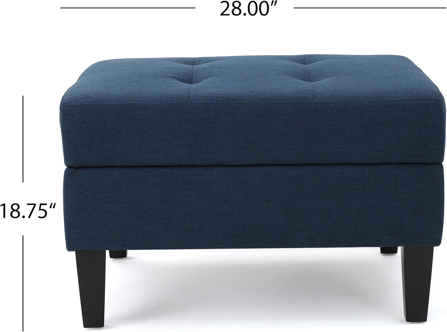 Christopher Knight Home Zahra Fabric Sectional Couch with Storage Ottoman, 6-Pcs Set, Dark Blue