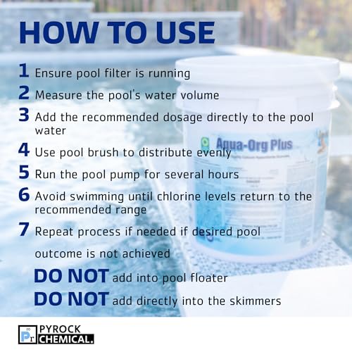 Pool Shock by Aqua Org Plus - 65% Granular Cal Hypo - Swimming Pool Shock for In-Ground, Above Ground, Spas & Hot Tubs - 100 Pound Pail