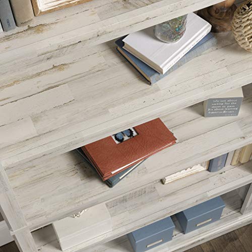Sauder 5 Tier Book Shelf Wooden Bookcase Multipurpose Bookshelf for Home Office, Living Room, in Chalked Chestnut
