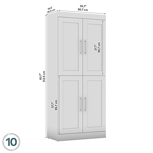 Bestar Pur Wardrobe Organizer, Storage Cabinet for Walk-in Closet, Bedroom, Mudroom, Entryway, Kitchen Pantry, or Garage, 36W, Ash Gray