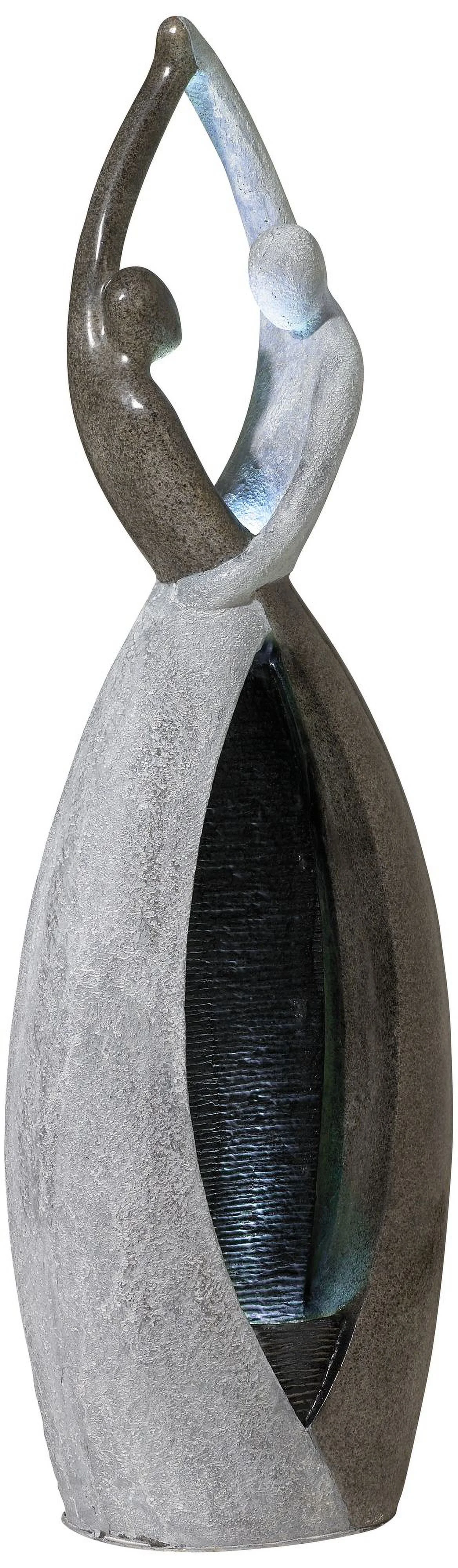 John Timberland Dancing Couple Modern Outdoor Floor Water Fountain with LED Light 57" for Yard Garden Patio Home Deck Porch Exterior Balcony Roof