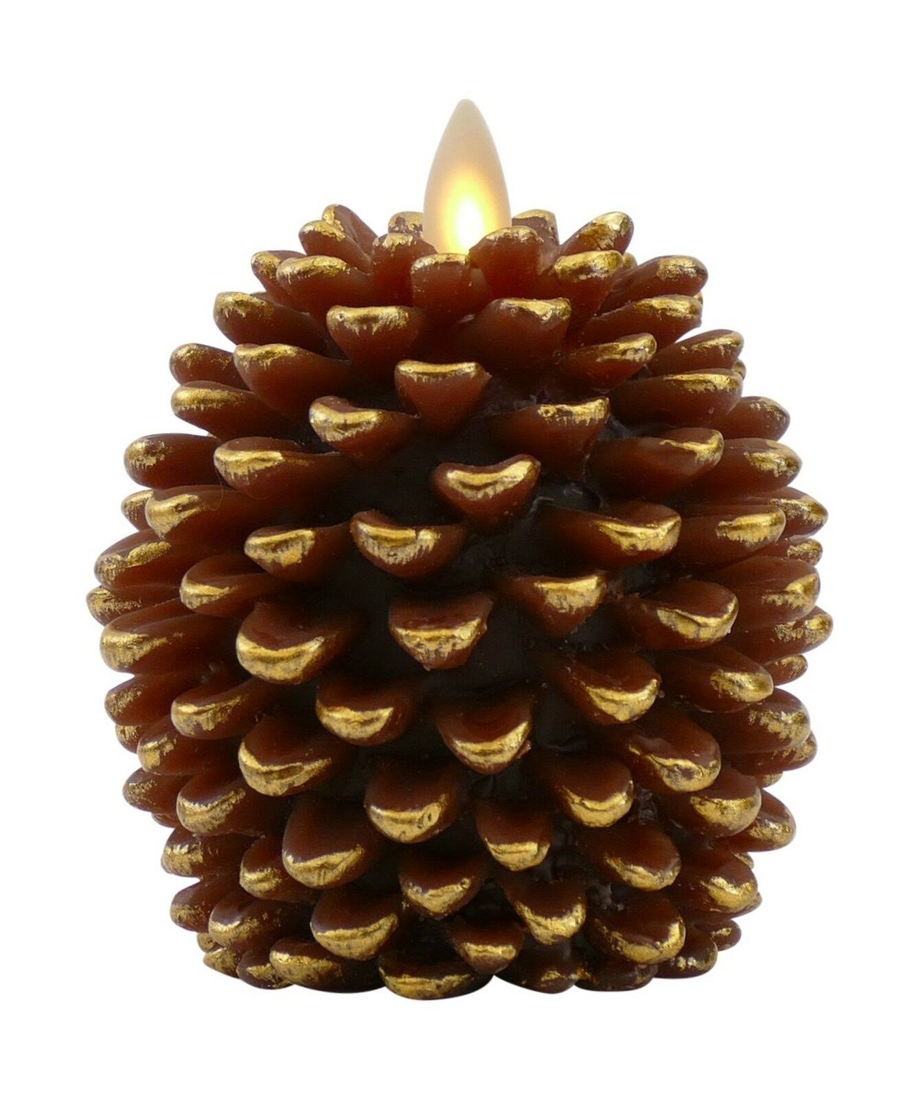 Luminara 4x22 Flameless Pine Cone Candle - Brown Unscented