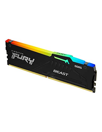 Kingston Fury Beast RGB 64GB (2x32GB) 6000MT/s DDR5 CL30 Desktop Memory | AMD Expo | Plug N Play | Kit of 2 | KF560C30BBEAK2-64