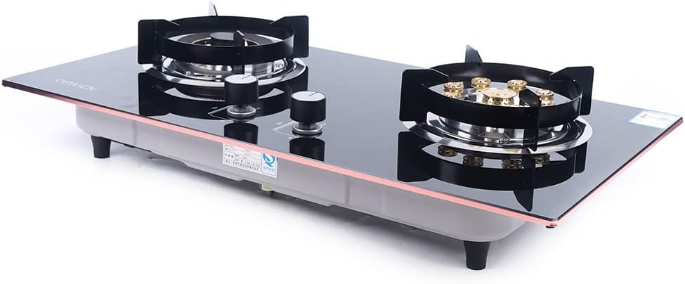 Built-in Gas Stovetop Tempered Glass 2 Burners, Gas Stove Cooktop Natural Gas Cooker