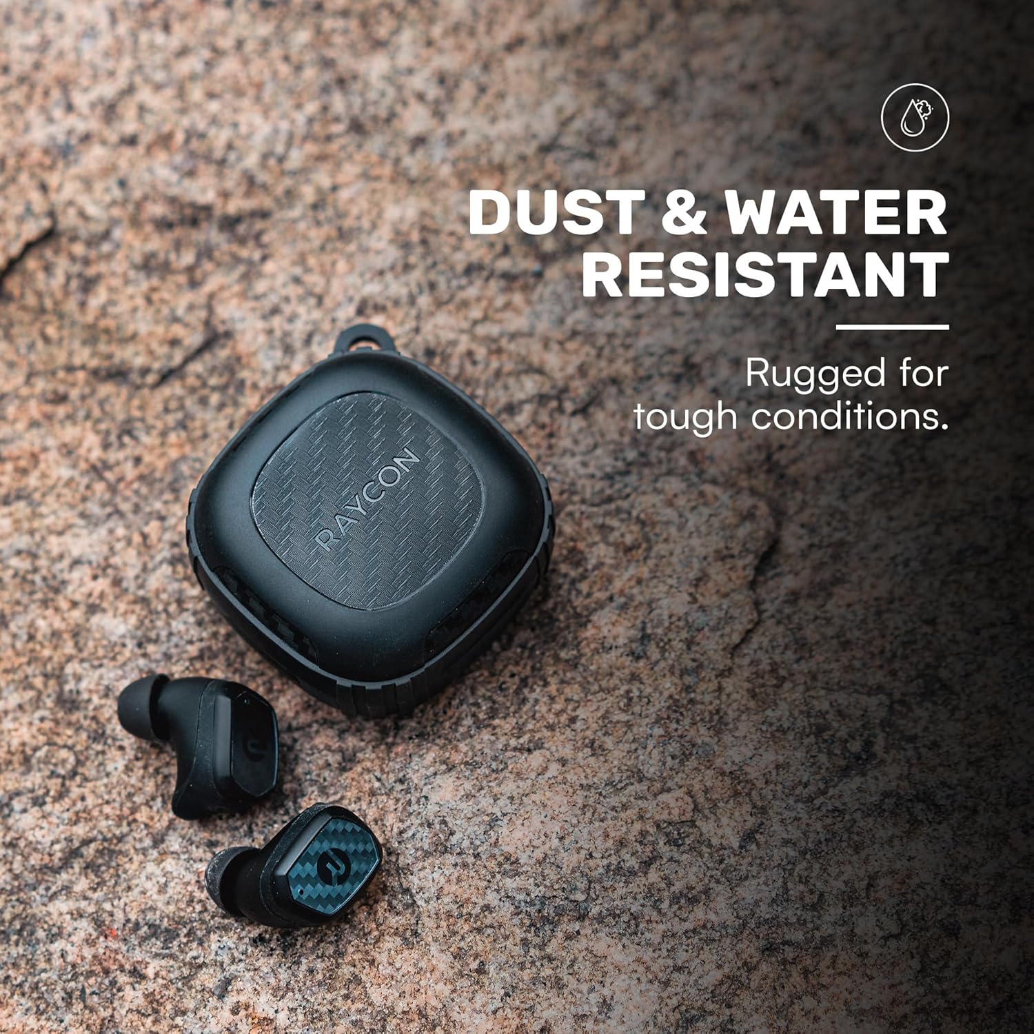 Raycon Impact Earbuds Military-Grade Impact Resistant, IP67 Bluetooth Earbuds with Stereo Sound, 90 Hours of Battery Life, Active Noise Cancellation (Black)