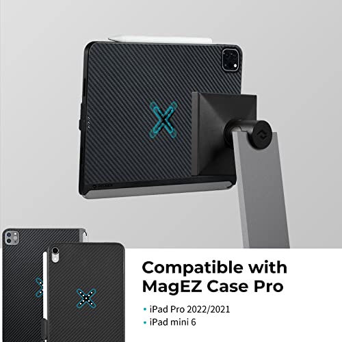 PITAKA Magnetic Wireless Charging Stand Holder Only for MagEZ Case Pro for iPad Pro/iPad mini 6 [MagEZ Charging Stand] Adjustable iPad Stand with 15W Wireless Charging Base for Smartphone