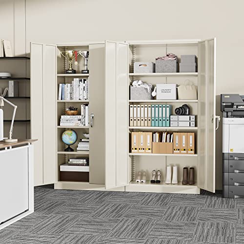 Incbruce 72” Metal Storage Cabinet, Garage Cabinets and Storage System with Doors and Shelves, Tall Lockable Tool Cabinet for Garage, Office, Home (Black)